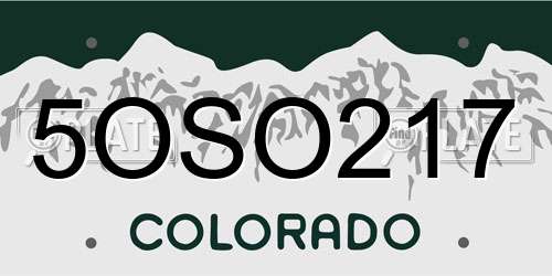 5OSO217 Colorado License Plate