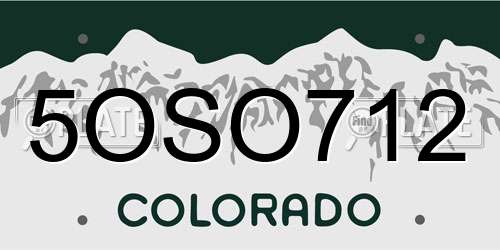 5OSO712 Colorado License Plate