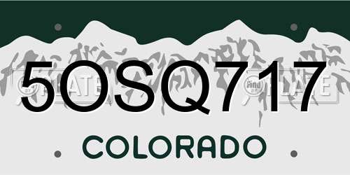 5OSQ717 Colorado License Plate
