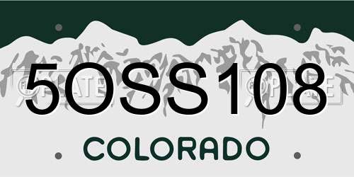 5OSS108 Colorado License Plate