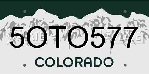 5OTO577 Colorado License Plate