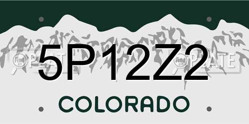 5P12Z2 Colorado License Plate