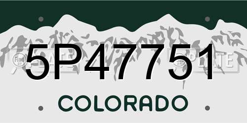 5P47751 Colorado License Plate