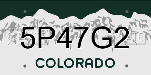 5P47G2 Colorado License Plate