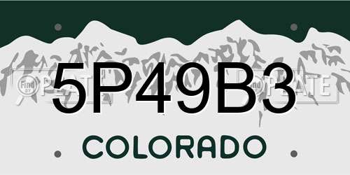 5P49B3 Colorado License Plate