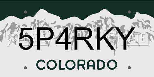 5P4RKY Colorado License Plate