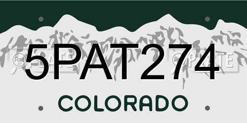 5PAT274 Colorado License Plate