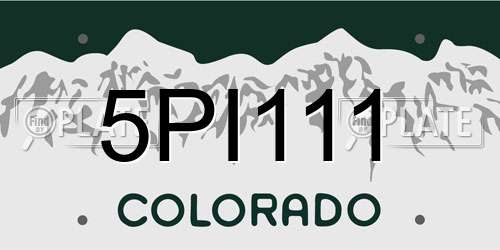 5PI111 Colorado License Plate