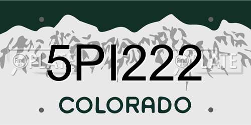 5PI222 Colorado License Plate