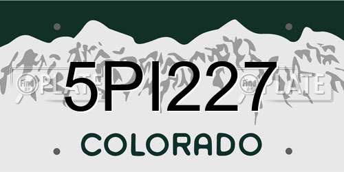 5PI227 Colorado License Plate