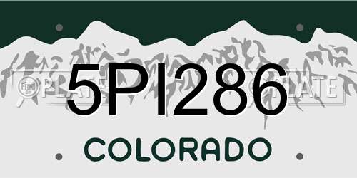 5PI286 Colorado License Plate