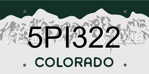 5PI322 Colorado License Plate