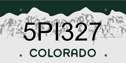 5PI327 Colorado License Plate