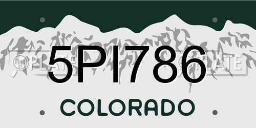 5PI786 Colorado License Plate