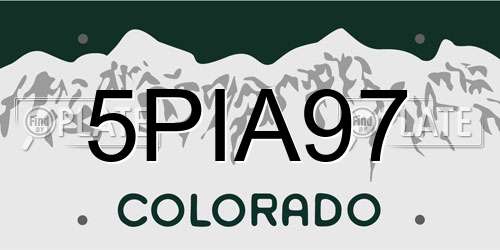 5PIA97 Colorado License Plate