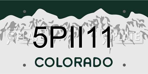 5PII11 Colorado License Plate