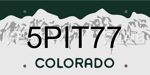5PIT77 Colorado License Plate