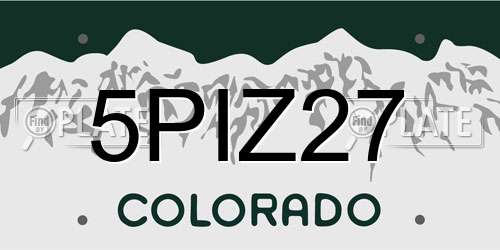 5PIZ27 Colorado License Plate