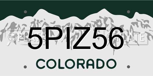 5PIZ56 Colorado License Plate