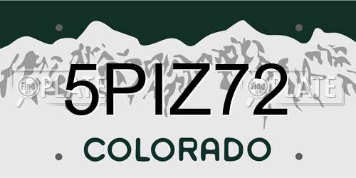 5PIZ72 Colorado License Plate