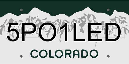 5PO1LED Colorado License Plate