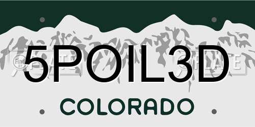 5POIL3D Colorado License Plate