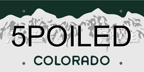 5POILED Colorado License Plate