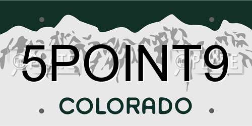 5POINT9 Colorado License Plate