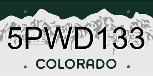 5PWD133 Colorado License Plate