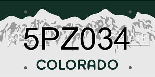 5PZ034 Colorado License Plate