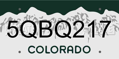 5QBQ217 Colorado License Plate