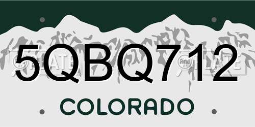 5QBQ712 Colorado License Plate