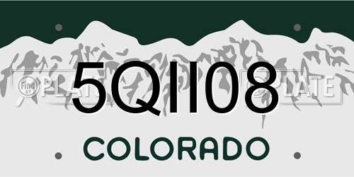 5QII08 Colorado License Plate