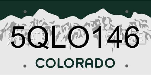 5QLO146 Colorado License Plate