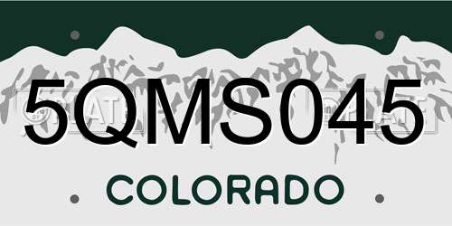 5QMS045 Colorado License Plate