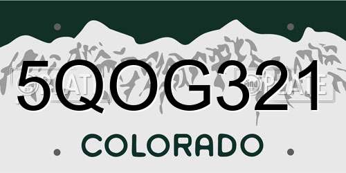 5QOG321 Colorado License Plate