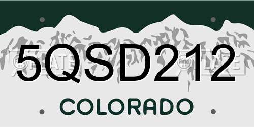 5QSD212 Colorado License Plate
