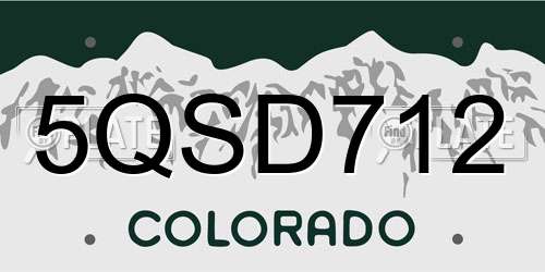 5QSD712 Colorado License Plate
