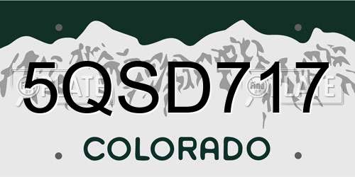 5QSD717 Colorado License Plate