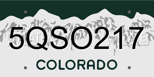 5QSO217 Colorado License Plate