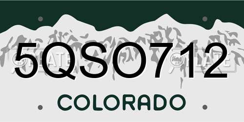 5QSO712 Colorado License Plate