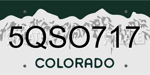5QSO717 Colorado License Plate