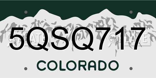 5QSQ717 Colorado License Plate