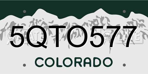 5QTO577 Colorado License Plate