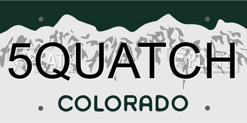 5QUATCH Colorado License Plate