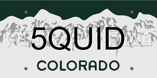 5QUID Colorado License Plate