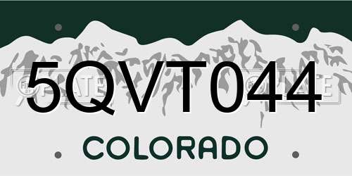 5QVT044 Colorado License Plate