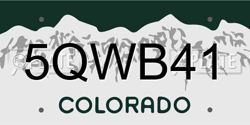 5QWB41 Colorado License Plate