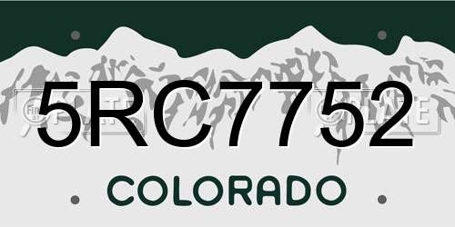 5RC7752 Colorado License Plate