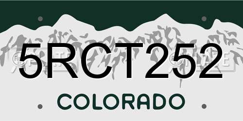 5RCT252 Colorado License Plate